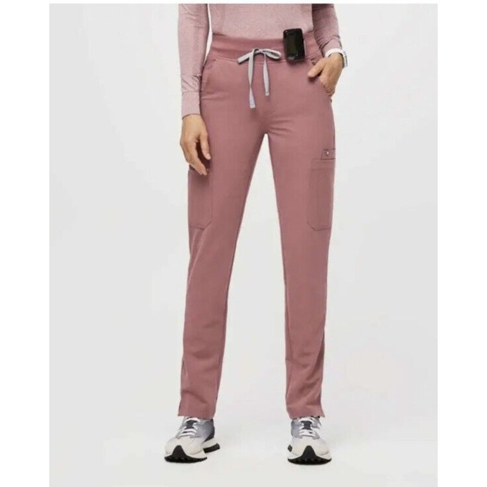 FIGS High Waisted Zamora Scrubs Pants Mauve Size Small